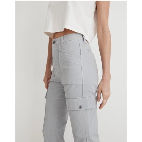 Madewell 90s Straight Cargo Pants Gray Comfortable Fit Casual Style Size 24 - Picture 16 of 16